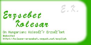 erzsebet kolesar business card